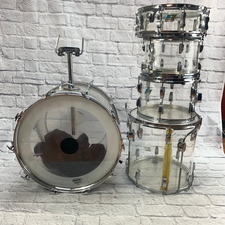 Vintage Ludwig 5pc Vistalite Clear Drum Set AS IS