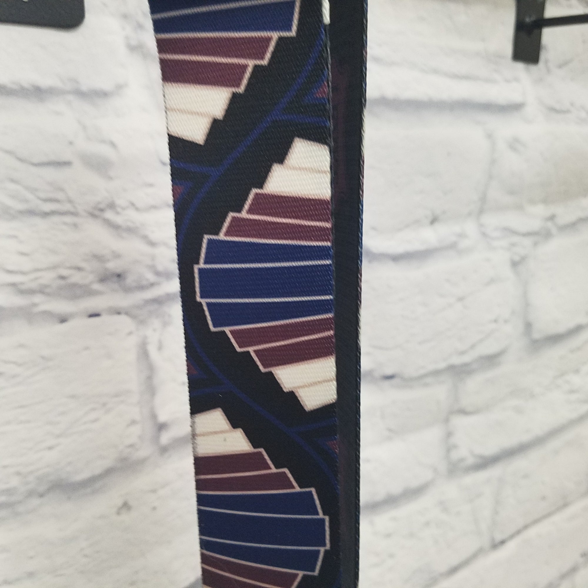 Levy's Poly Guitar Strap - Black/Blue/Brown Pattern