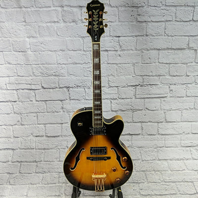 Epiphone Joe Pass Emperor II VS Vintage Sunburst with Upgraded Seymour Duncan Seth Lover Pickups and Hardshell Case