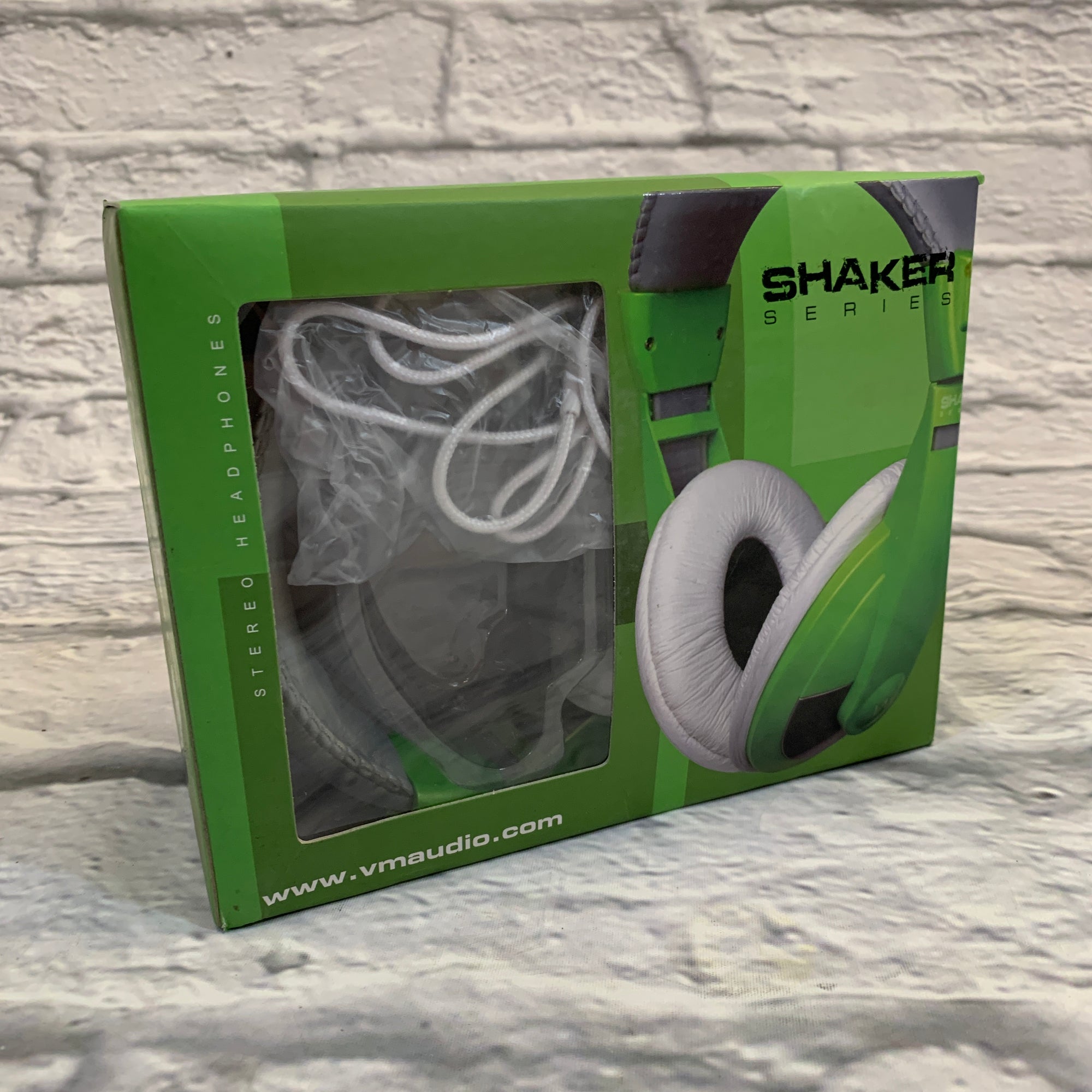 VM Audio Shaker Series Green/White Stereo Headphones