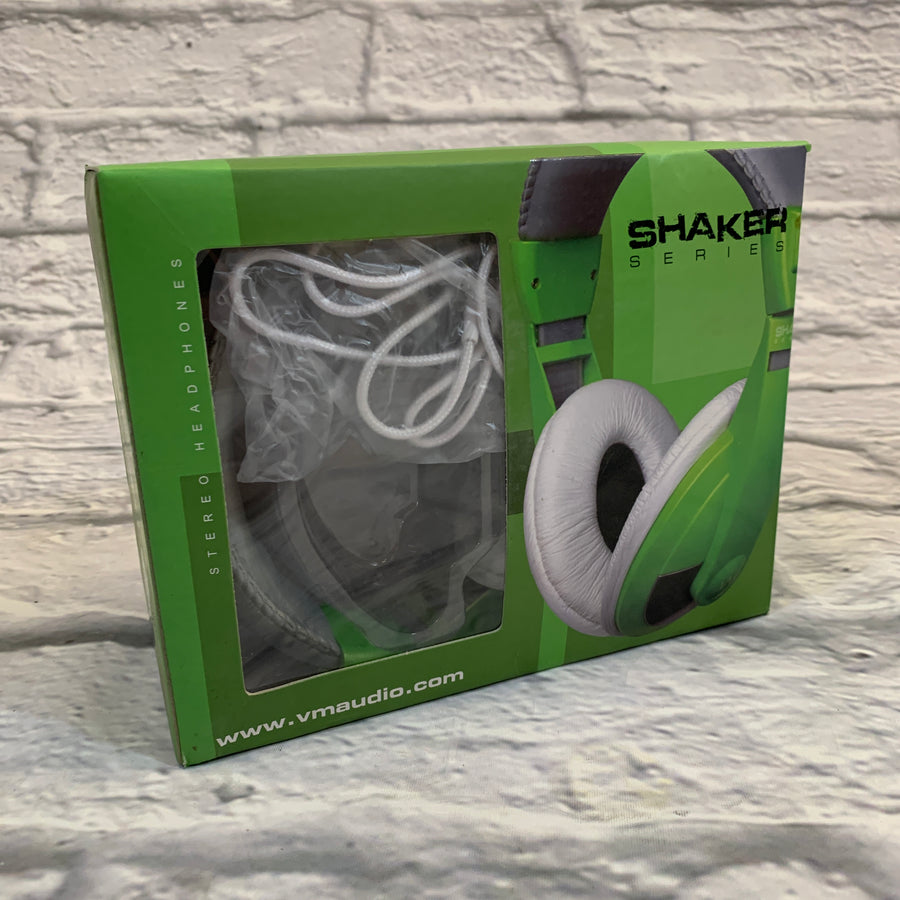 VM Audio Shaker Series Green/White Stereo Headphones