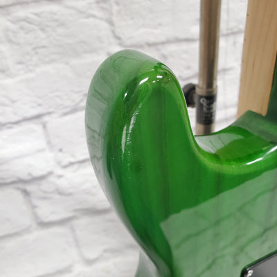 Unknown Strat Style Electric Guitar Trans Green
