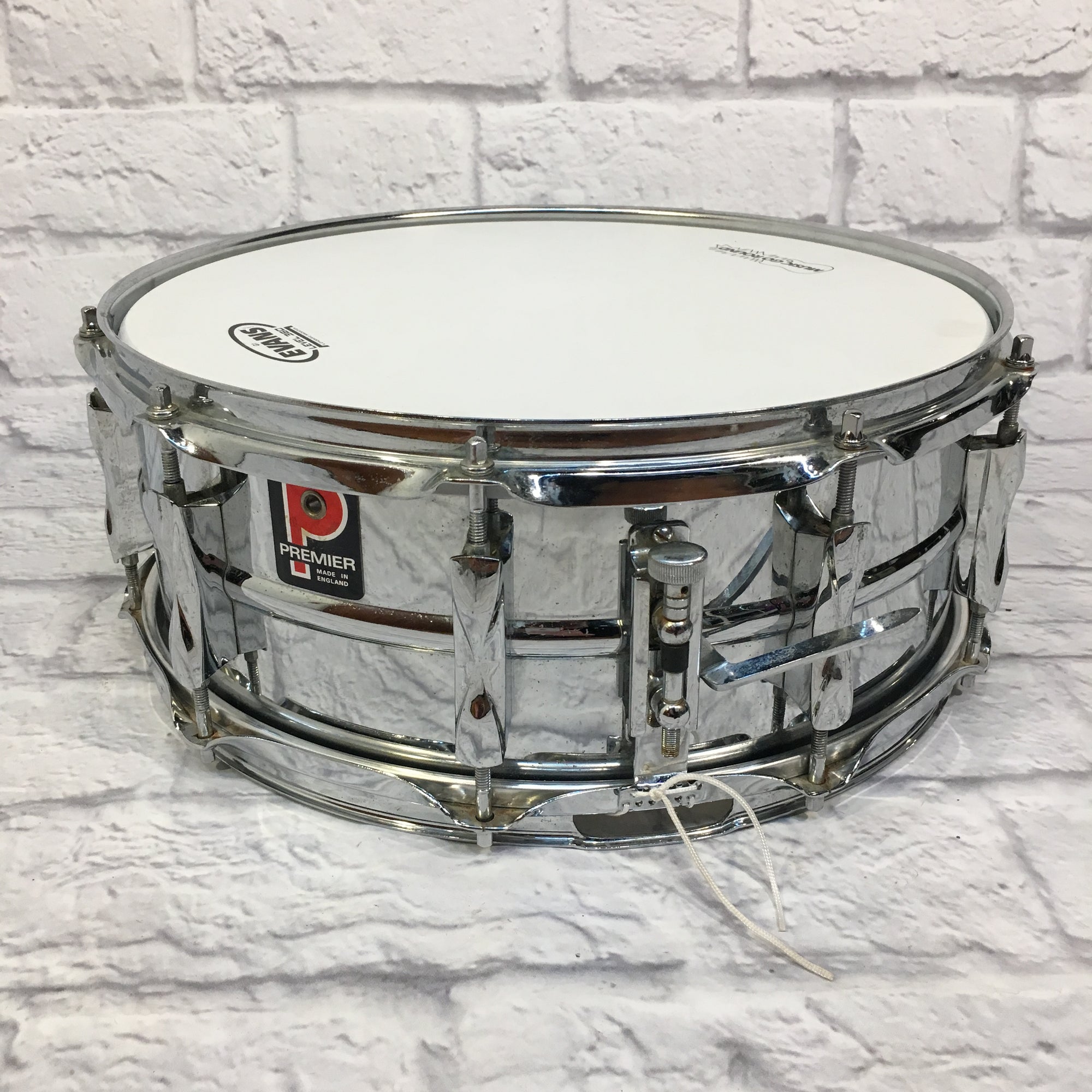 1969 Premier PD8635 14x5.5 Inch 10 Lug Steel Snare Drum