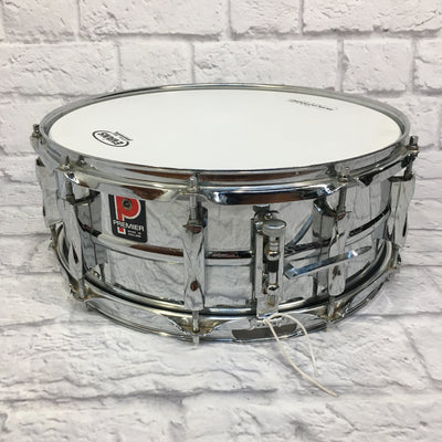 1969 Premier PD8635 14x5.5 Inch 10 Lug Steel Snare Drum