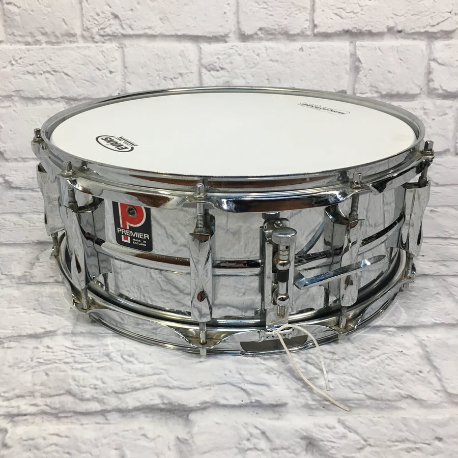 1969 Premier PD8635 14x5.5 Inch 10 Lug Steel Snare Drum