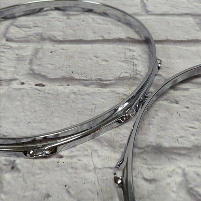 Vintage 1970s Ludwig Supraphonic 14” 10 Hole COS (Chrome over Steel) Top & Bottom Snare Drum 1.6mm Hoops / Rims