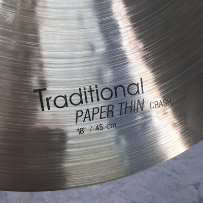 Istanbul Agop Traditional 18 Paper Thin Crash Cymbal
