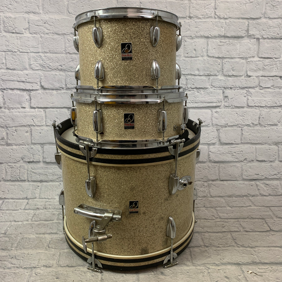 MIJ Drum Mate 3pc Champagne / Gold Sparkle Drum Set Kit
