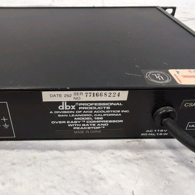 DBX 166 2-Channel Stereo Compressor Limiter