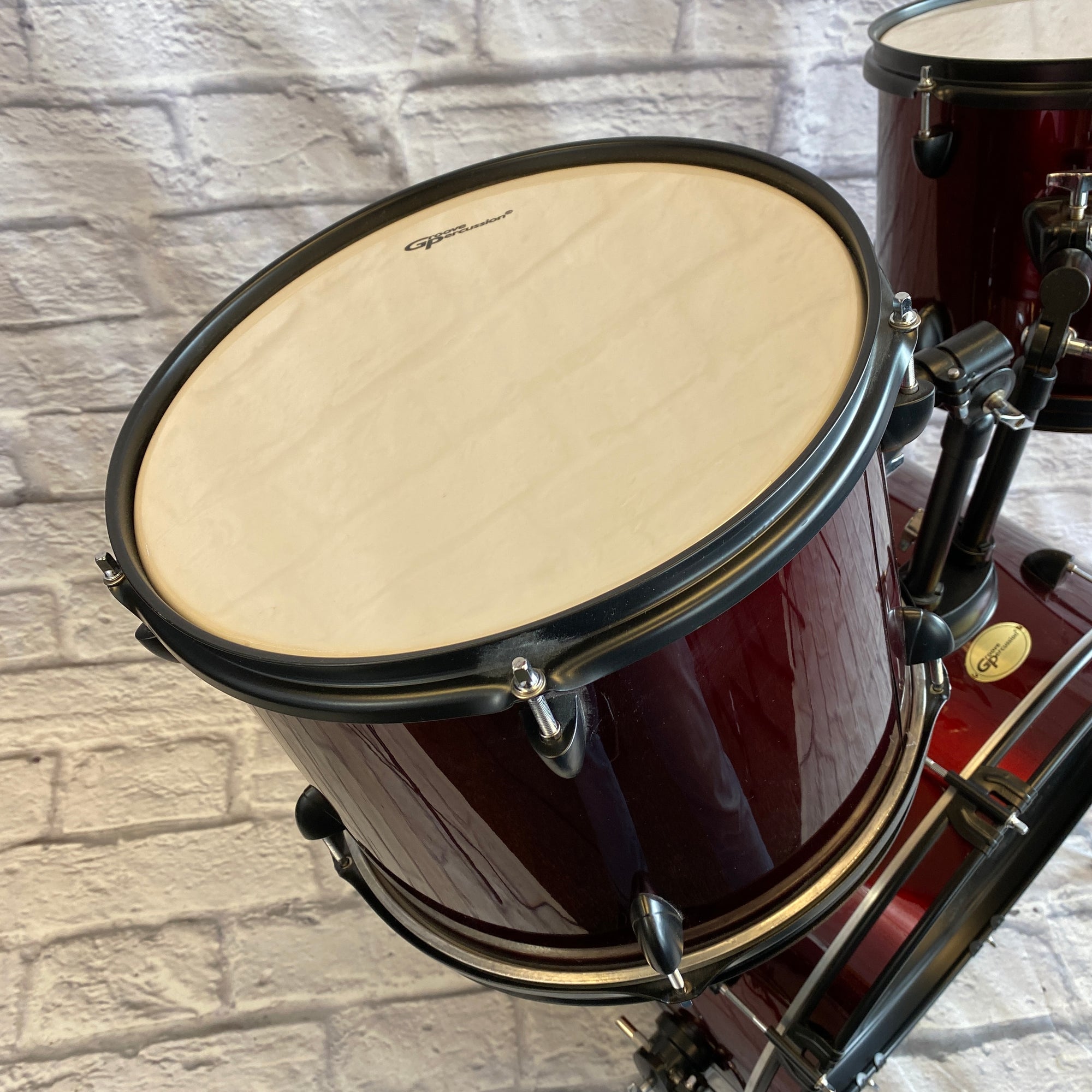 Groove Percussion 5 Piece Drum Kit Wine Red w/ Hardware