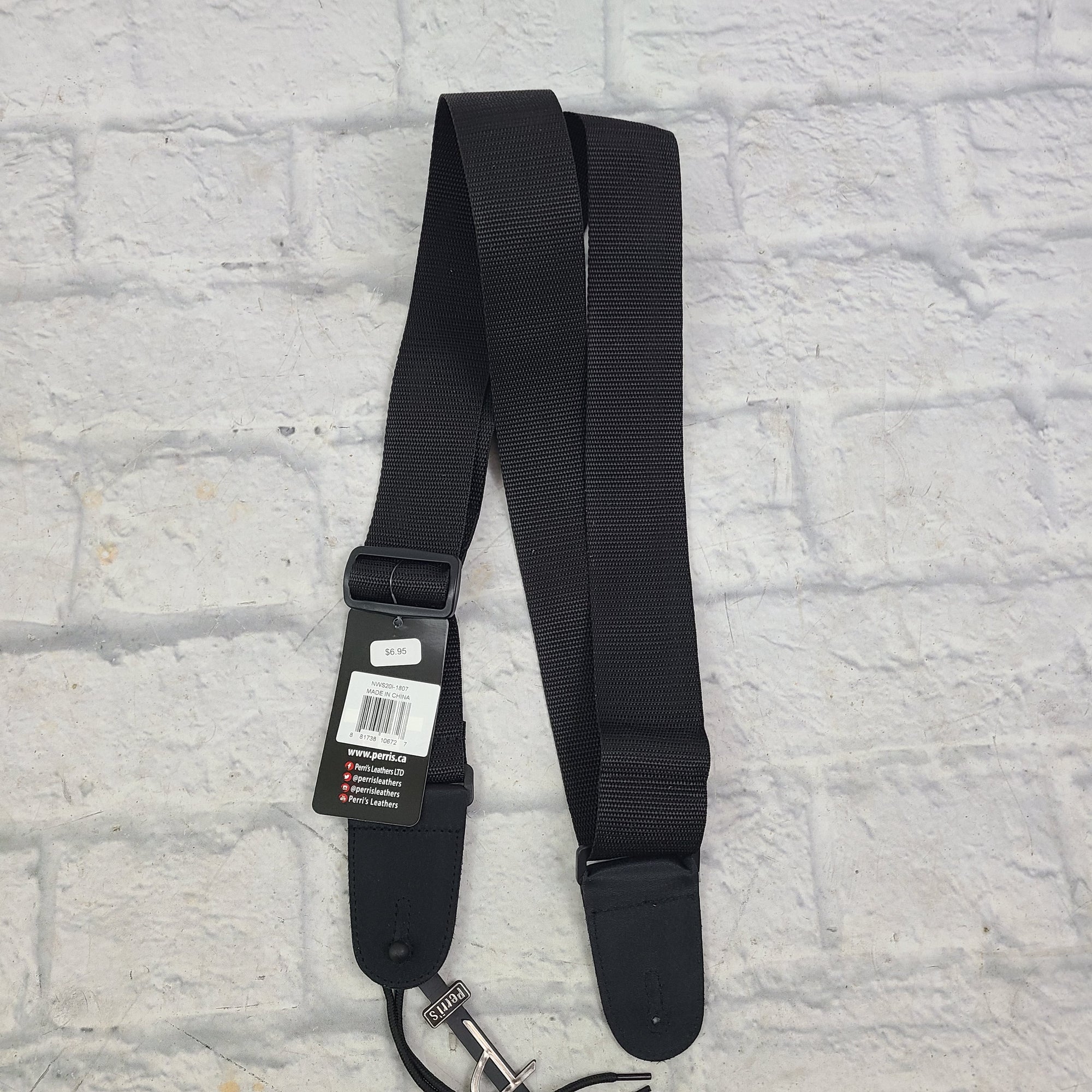 Perri's Leathers NWS20I-1807 Black Guitar Strap