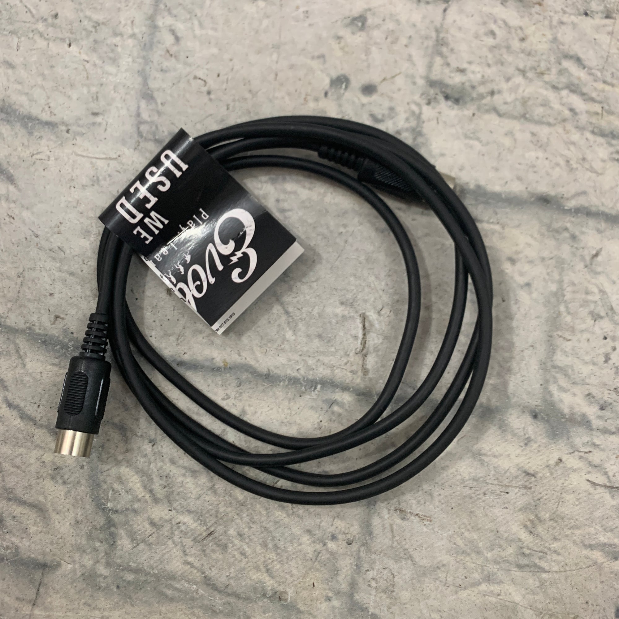 Black 6ft 5-Pin MIDI Cable