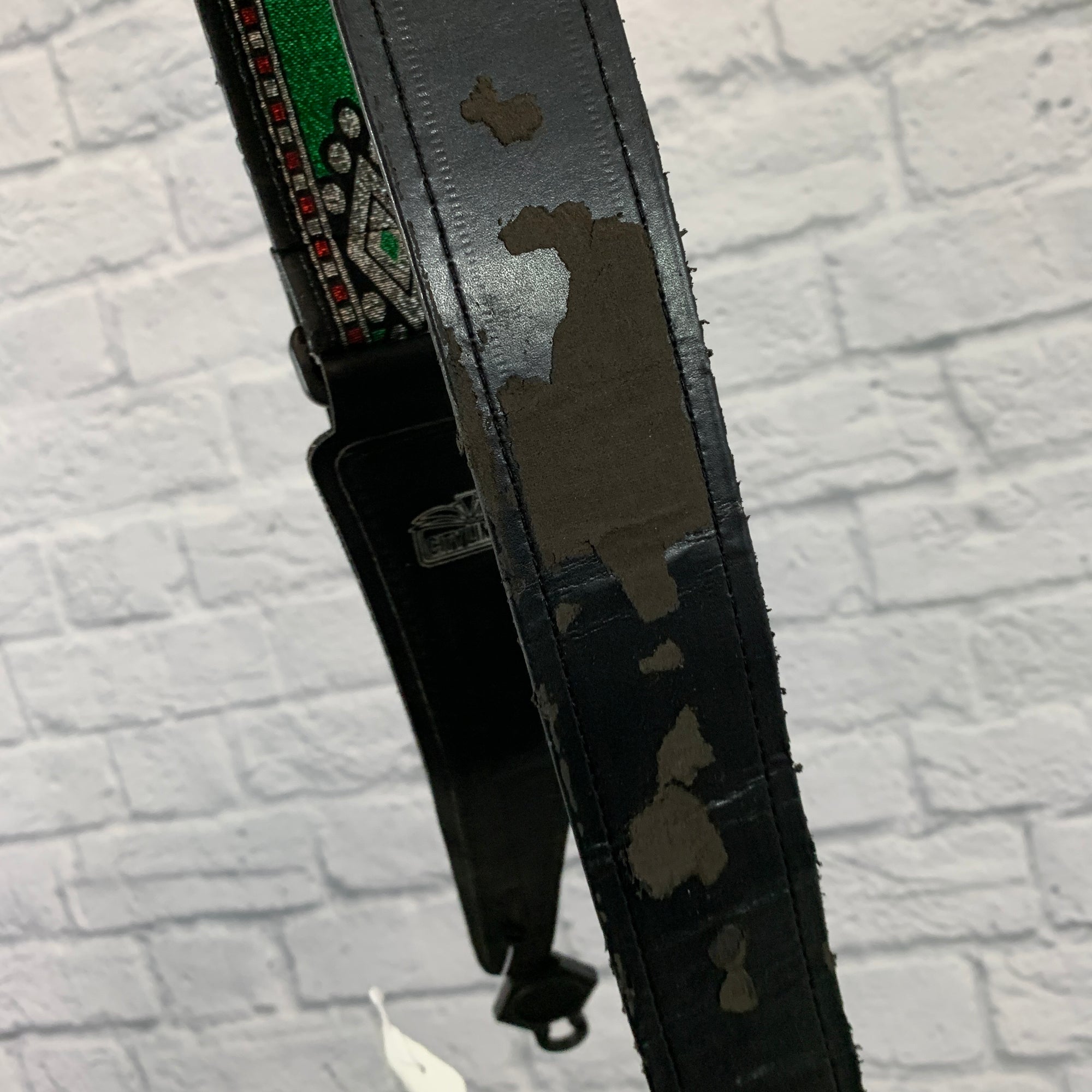 City Limits Green / Red / Silver Glitter Guitar Strap