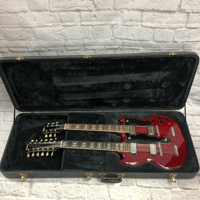 Epiphone G-1275 Cherry Double Neck SG with Hard Shell Case