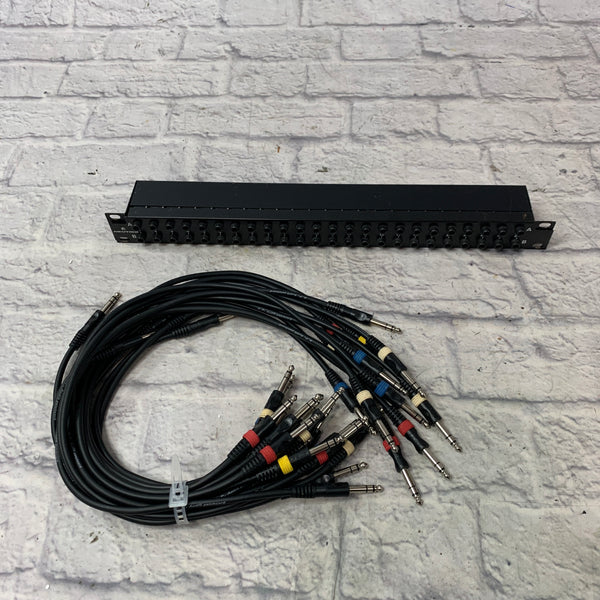 Long Patchbay Rack Neutrik 24 Rack Patchbay w/ cables - Evolution Music