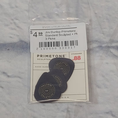 Jim Dunlop Primetone .88 Standard Sculpted + Plectra 3 Picks