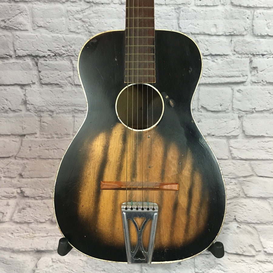 Harmony Stella Parlor Acoustic Guitar Flame Burst