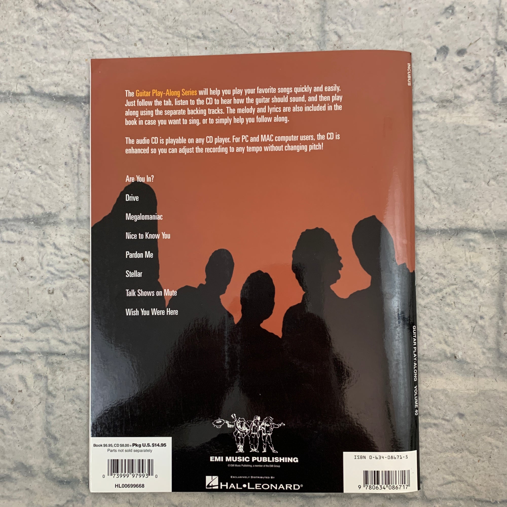 Hal Leonard Incubus 8 Songs Play Along Tab Book With CD