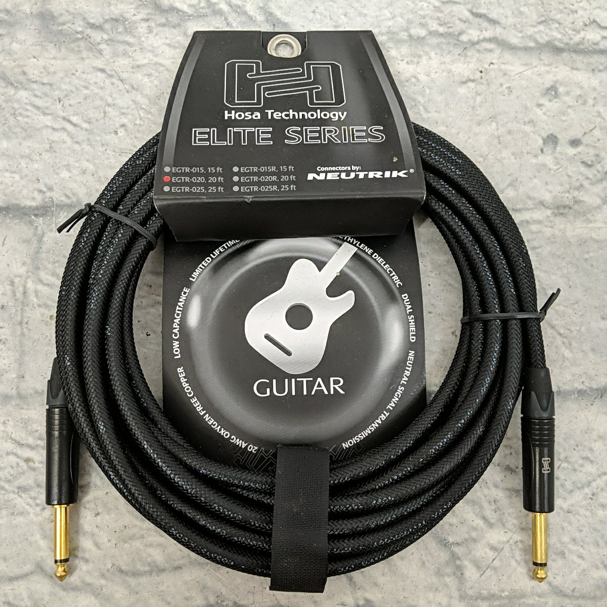 Hosa Elite Series EGTR-020 20 Foot Guitar Cable with Neutrik Connector Ends