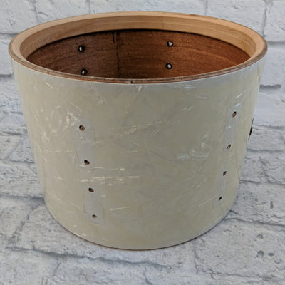 WFL Vintage 1950s WMP White Marine Pearl 3 ply Mahogany Drum Shell
