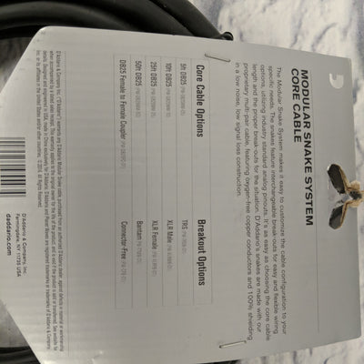 D'Addario DB25 MM Core Cable for Modular Snake System 25 ft.