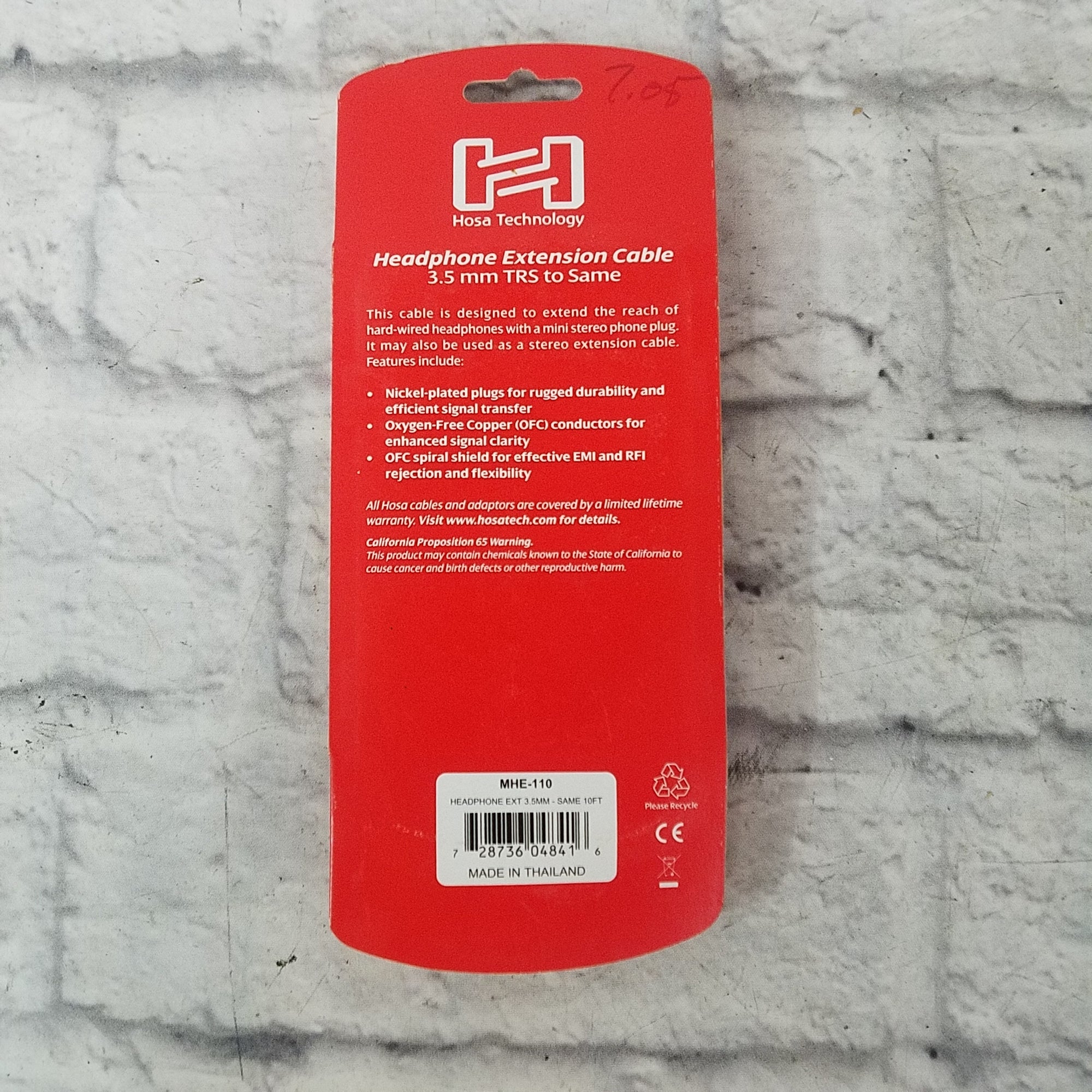 Hosa MHE-110 10ft 3.5mm headphone Extender