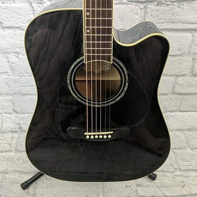 Samick Greg Bennett Dreadnought Acoustic Electric Guitar - Trans Black