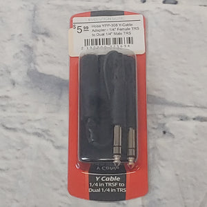 Hosa YPP-308 Y-Cable Adapter - 1/4" Female TRS to Dual 1/4" Male TRS