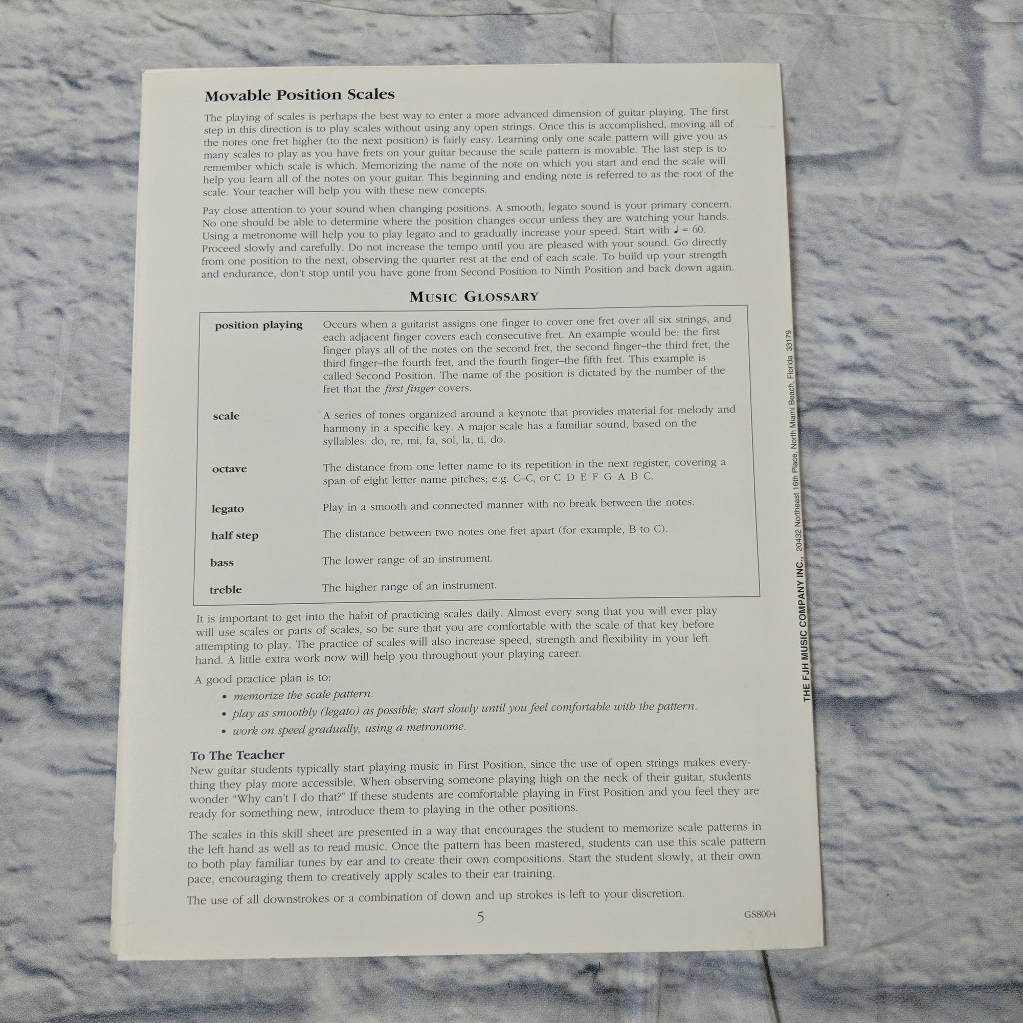 Guitar Skill Sheet No. 4