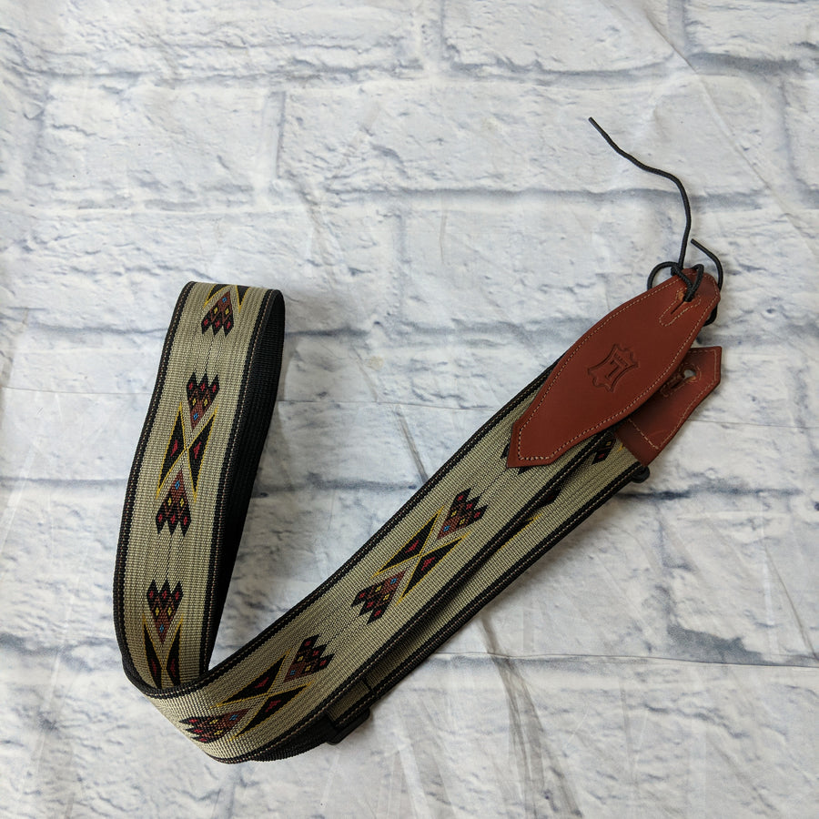 Levy's MSSN80 2" Southwest Print Polyester Jacquard Guitar Strap - Tan