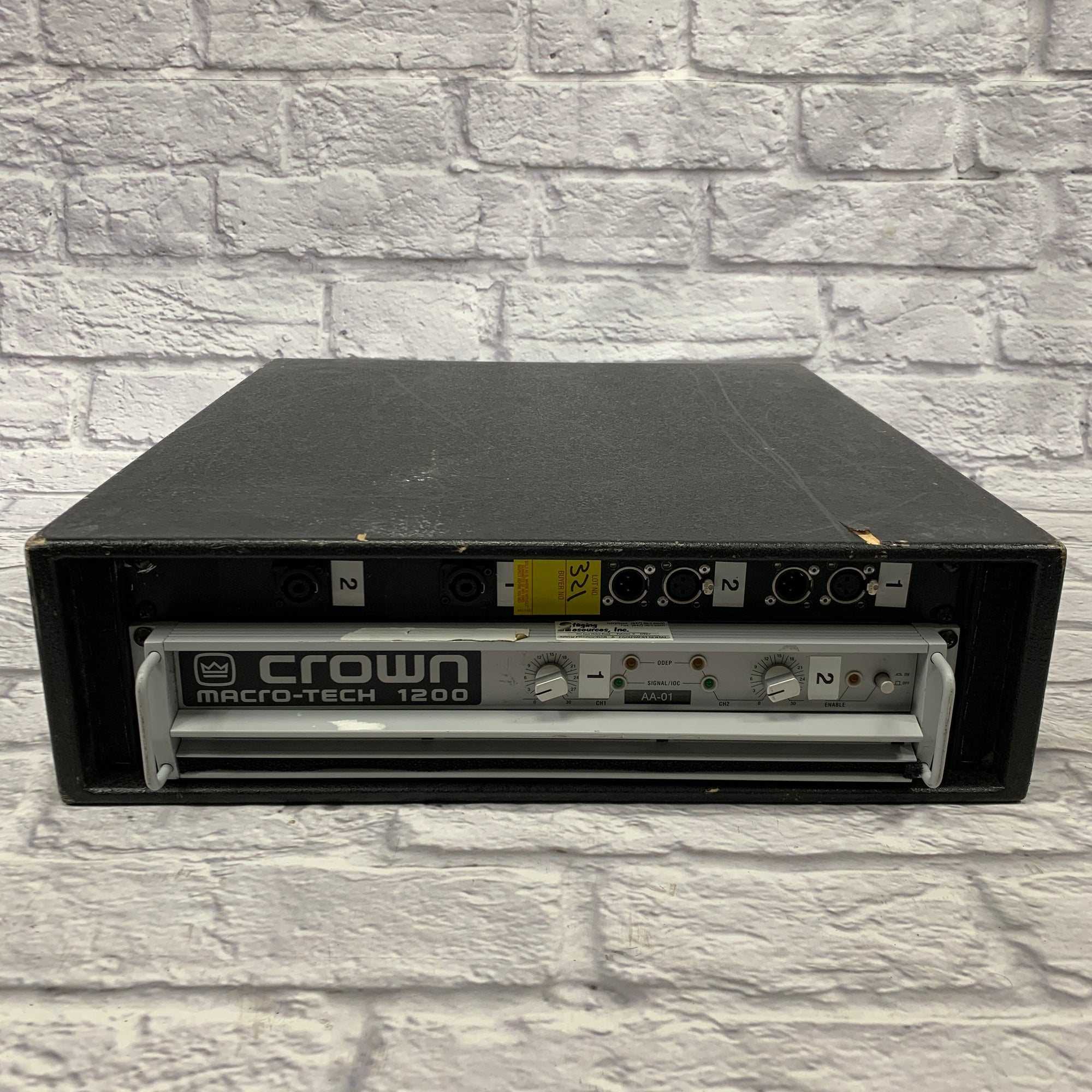 Crown Macro-Tech 1200 2-Channel Power Amplifier w/ Custom Connector Panel & Rack Case