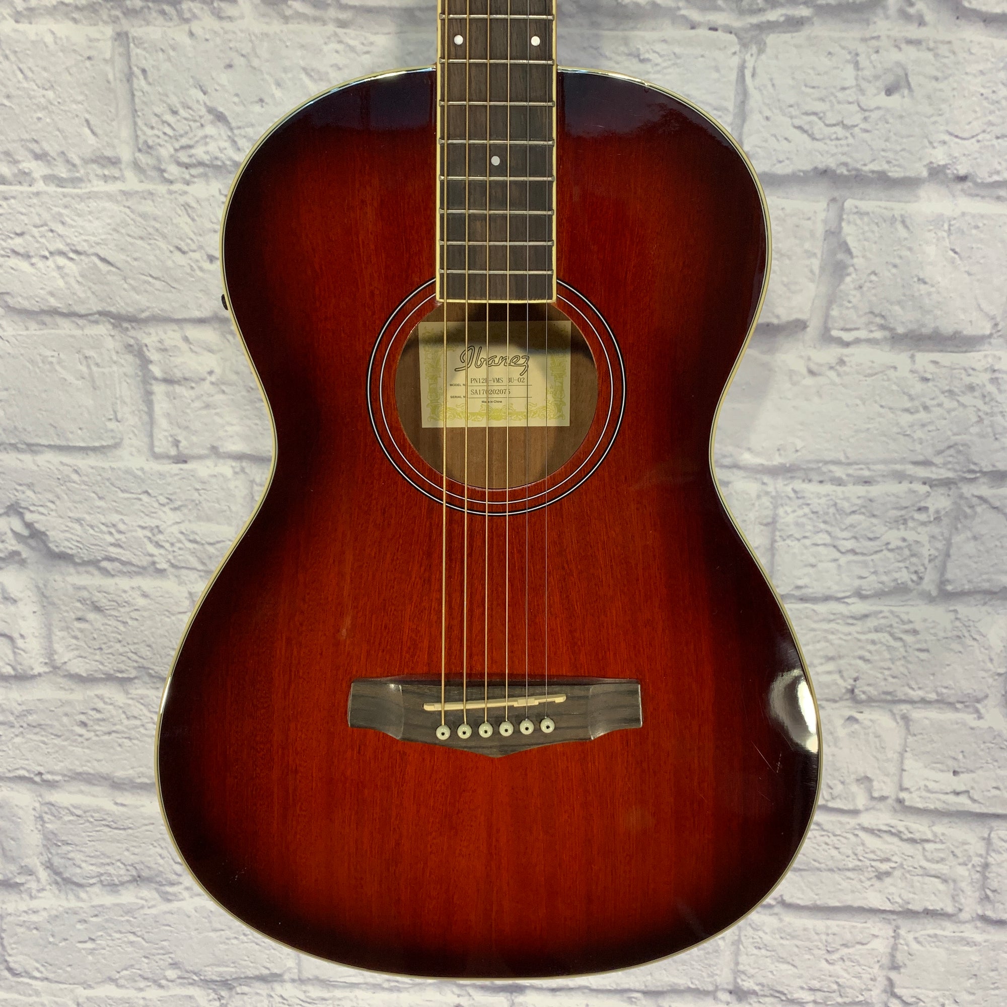 Ibanez PN12E VMS Vintage Mahogany Sunburst Acoustic-Electric Parlor Guitar