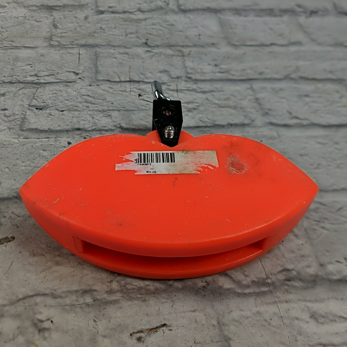 Hot Neon Orange Jam Block Plastic Cowbell