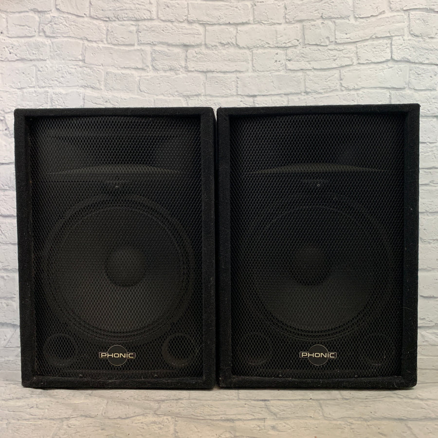 Phonic S715 Pair 15" 8ohm 2-Way Wedge Speakers Stage / Floor