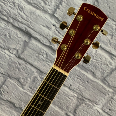 Crestwood 2017EQCS Solid Body Acoustic-Electric Guitar - Cherry Sunburst