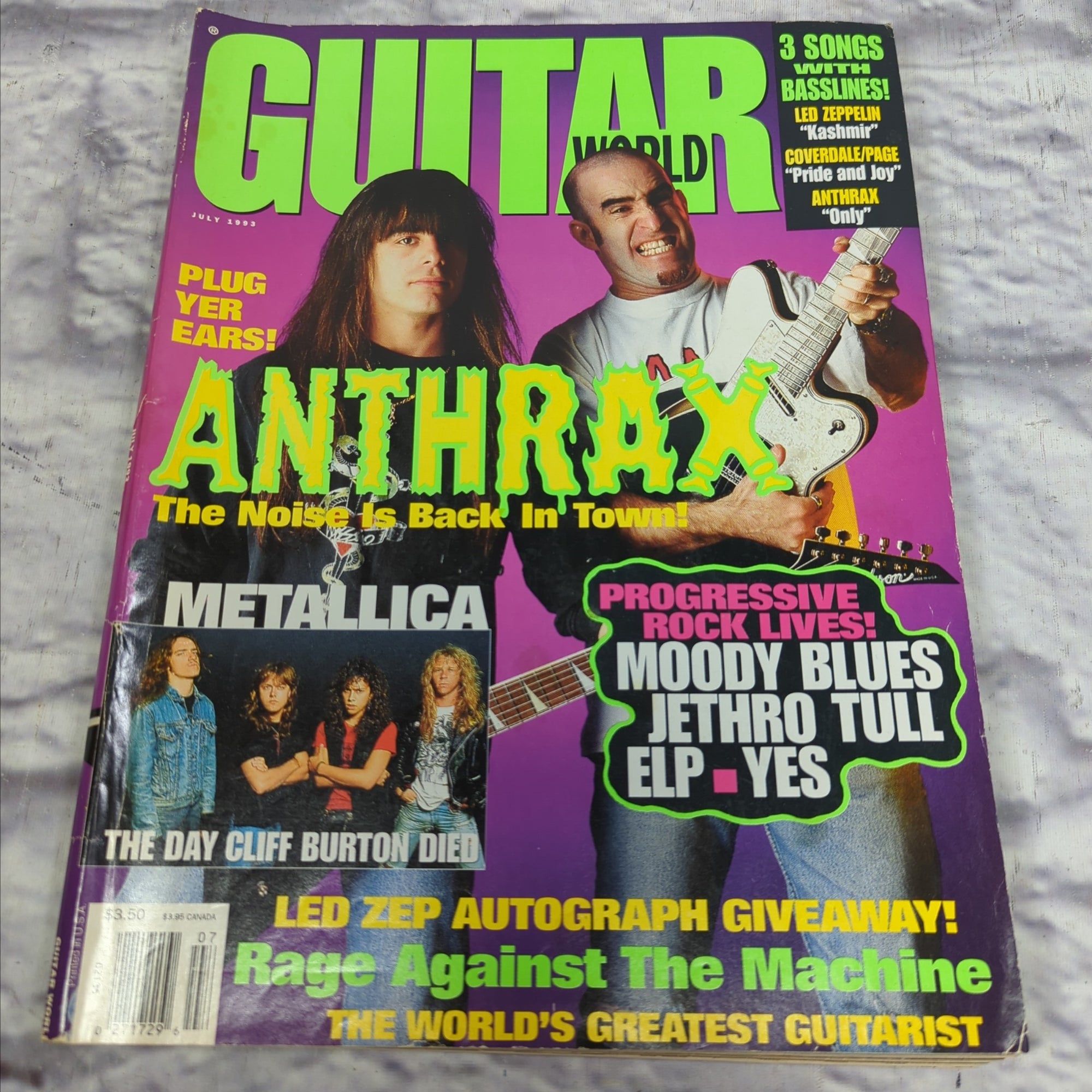 Guitar World July 1993 Anthrax Guitar Magazine