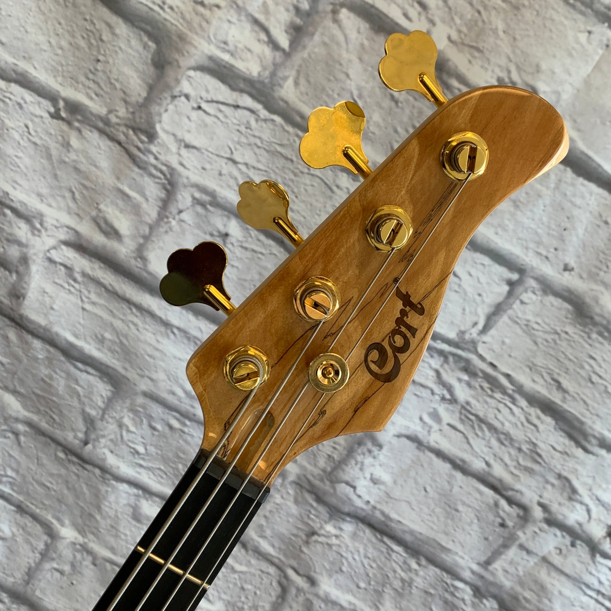 Cort Rithimic NAT Spalted Maple/Padouk Top 4-String Bass Natural