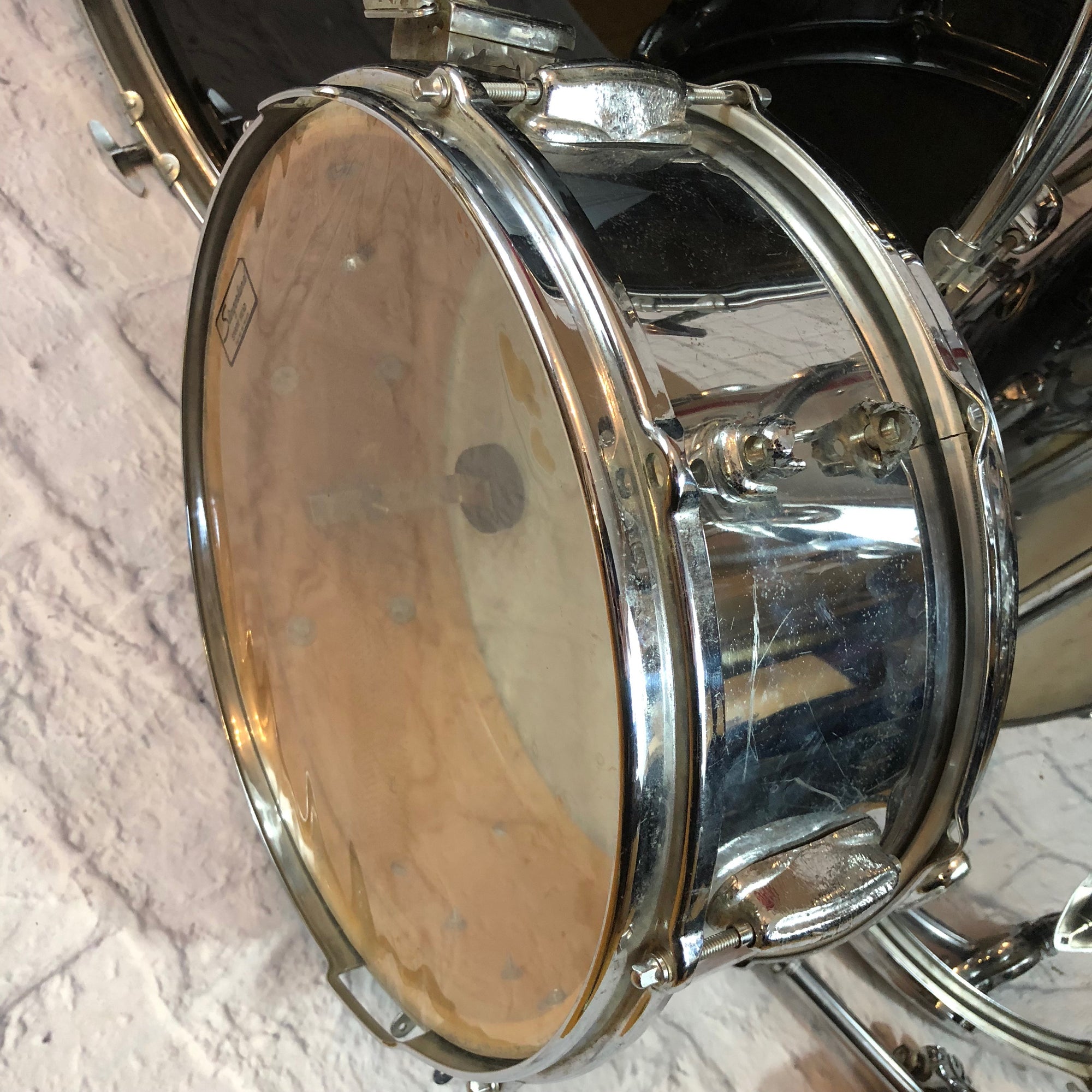 1970s Vintage Slingerland 5pc Chrome over Maple Drum Set 24/18/14/14/13