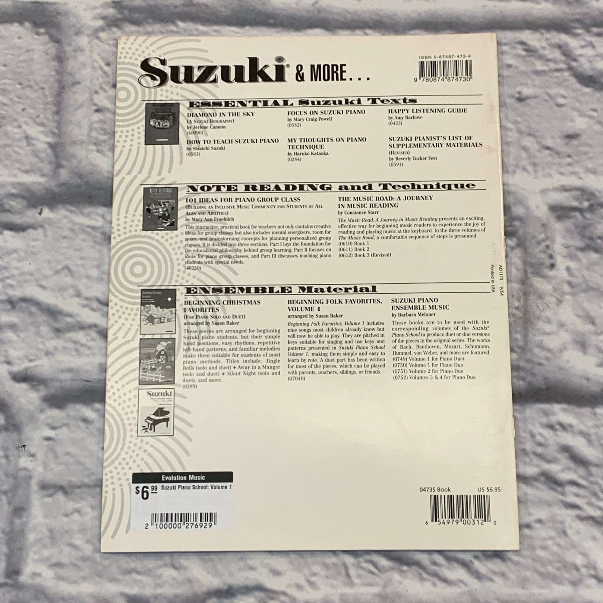 Suzuki Piano School: Volume 1