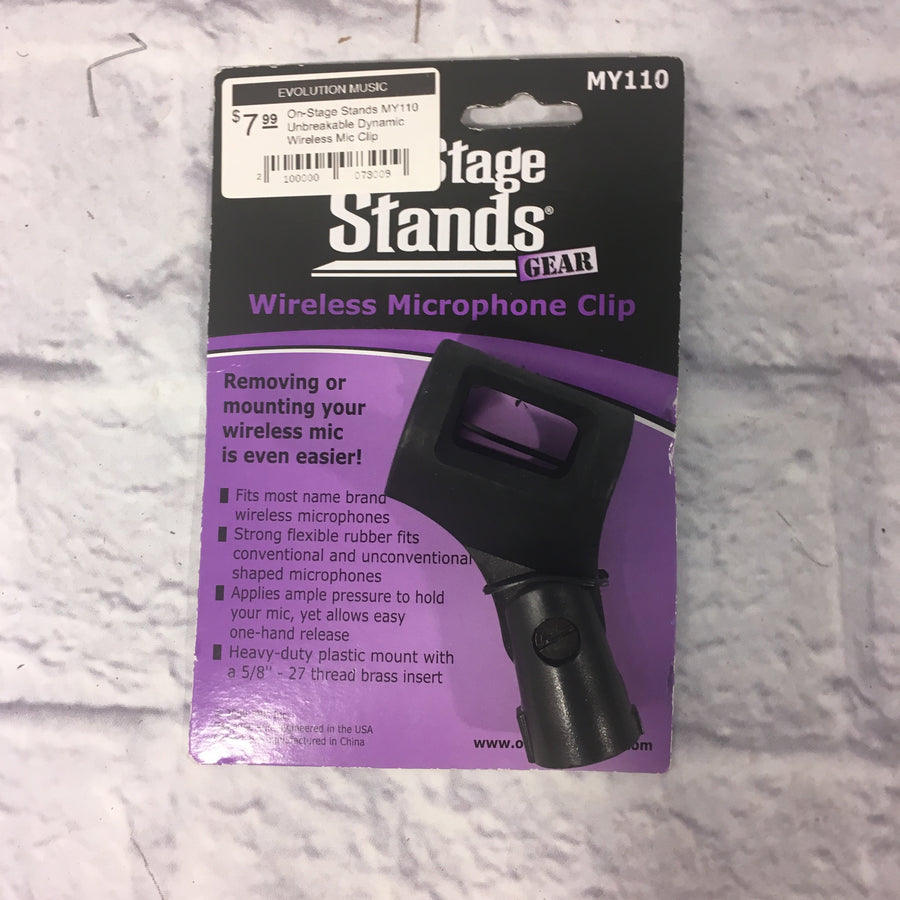 On-Stage Stands MY110 Unbreakable Dynamic Wireless Mic Clip