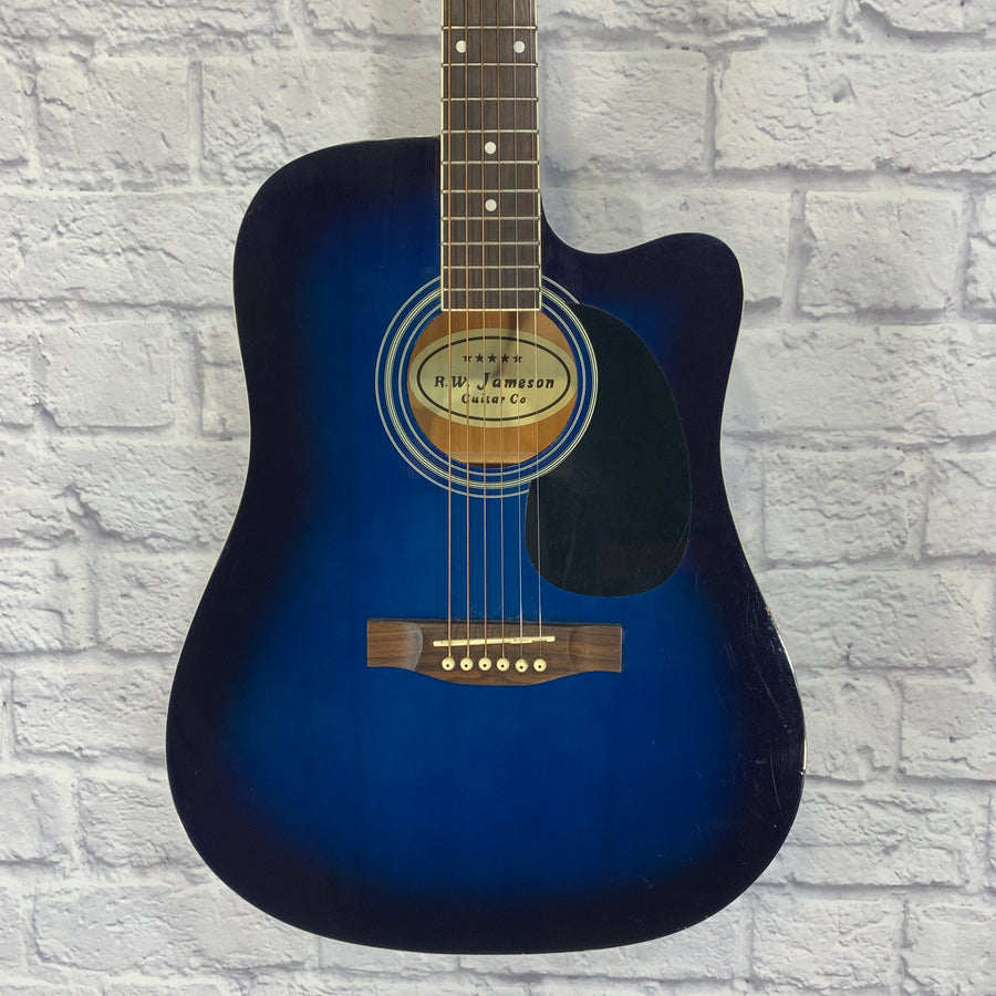 R.w. Jameson Acoustic Electric Guitar Blue