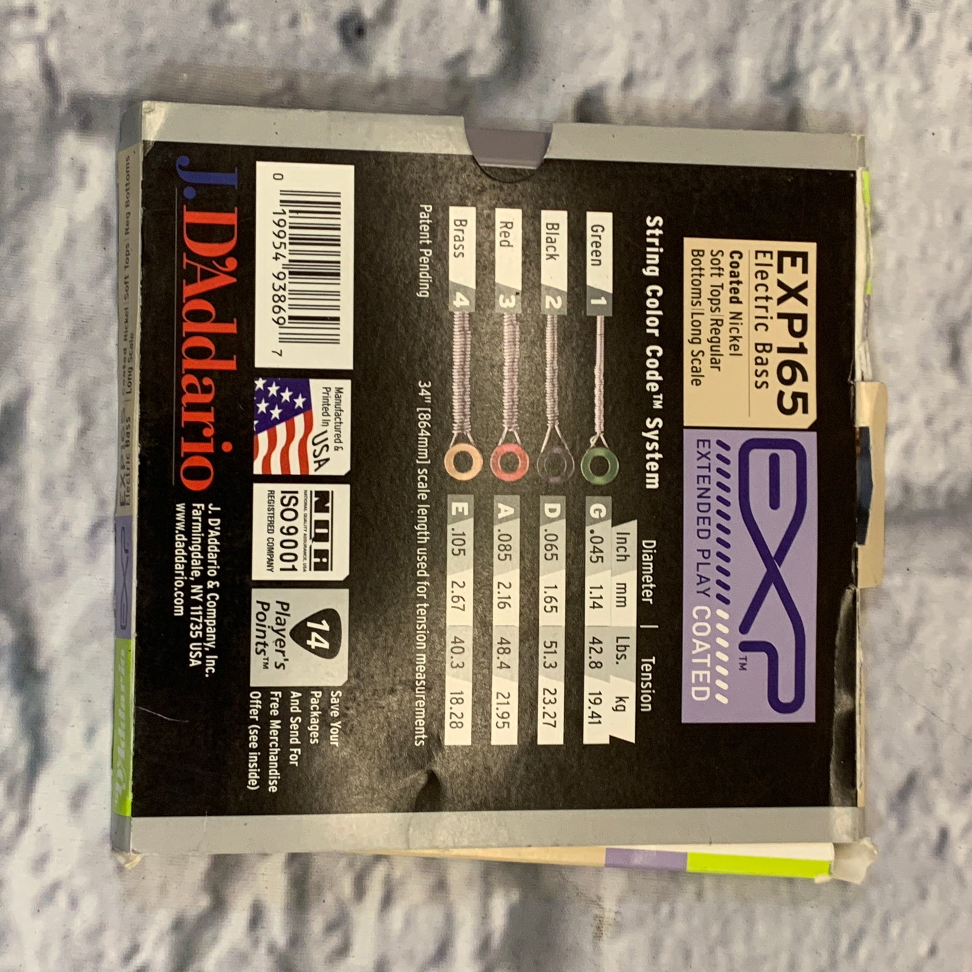 D'Addario XTB45105 Coated Nickel 45-105 Bass Strings