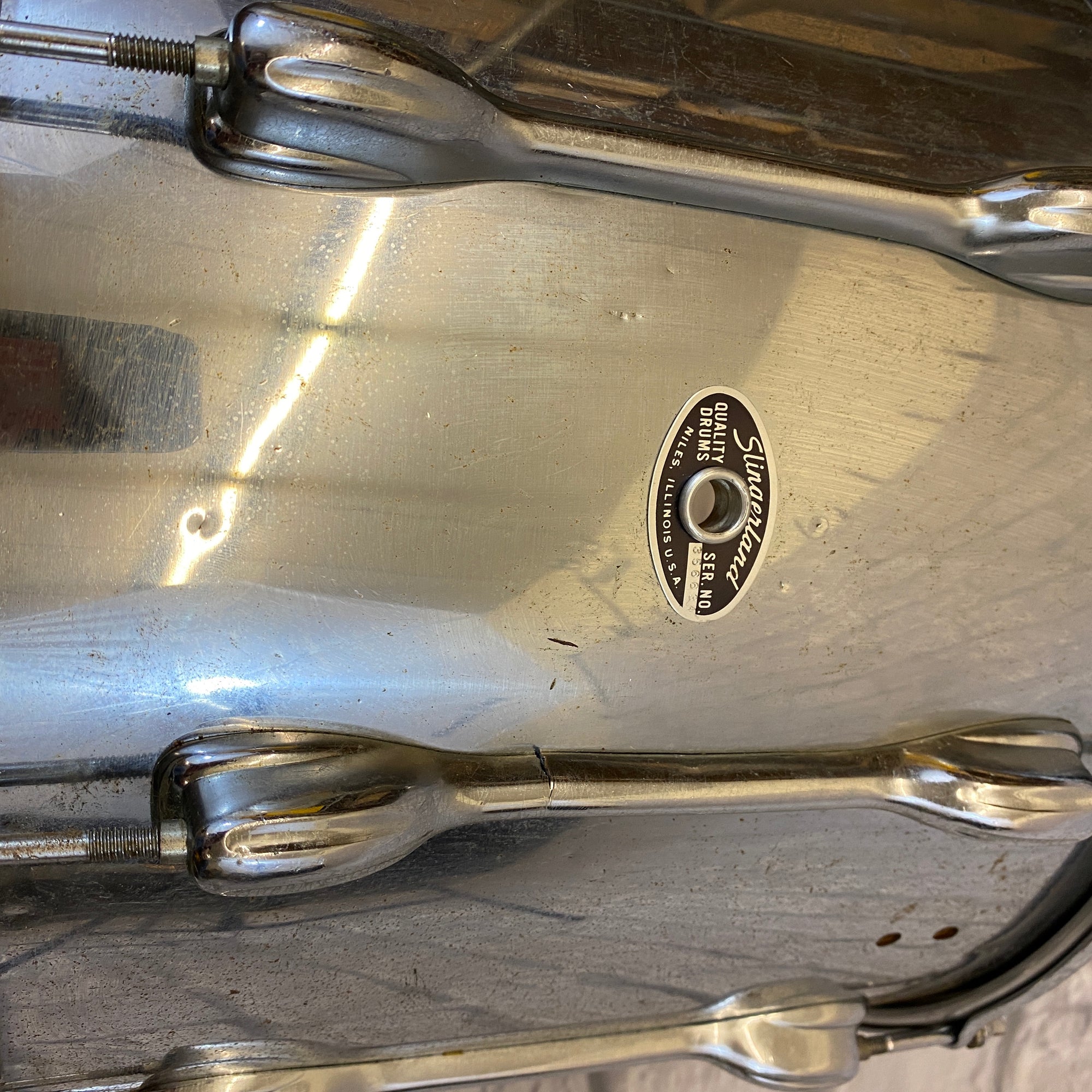 Slingerland Vintage Niles Era 15x12 TDR Marching Snare Drum - Chrome