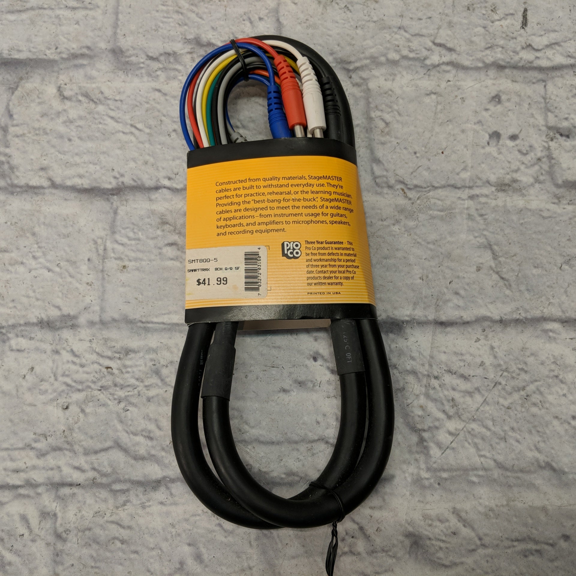 ProCo Stagemaster Multitrack 8 Channel TS Audio Cable - 5ft New