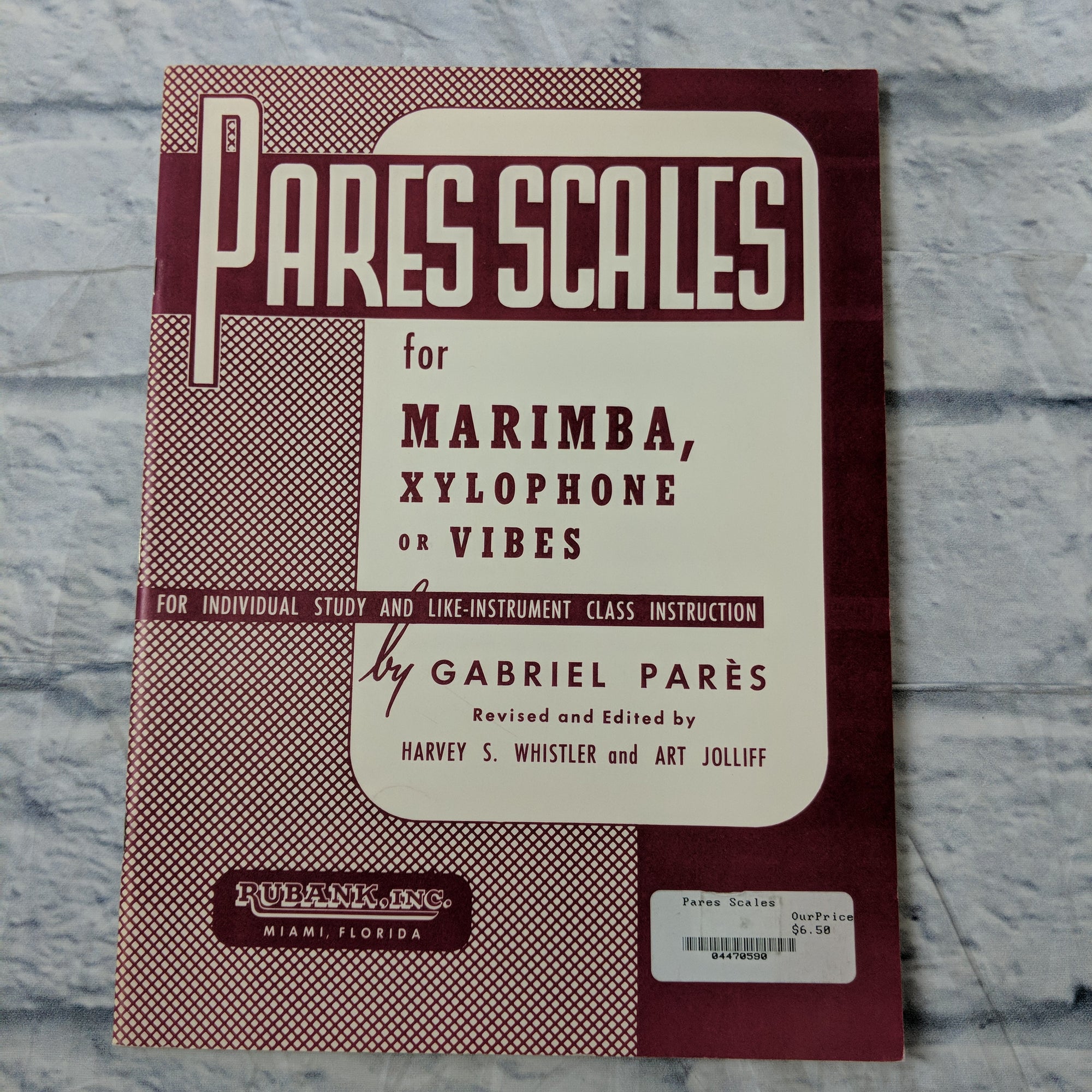 Pares Scales for Marimba, Xylophone of Vibes