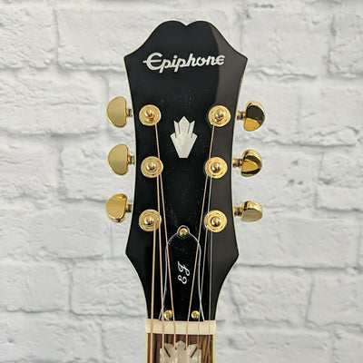 Epiphone J-200SCE Solid Top Acoustic Electric Guitar - Black