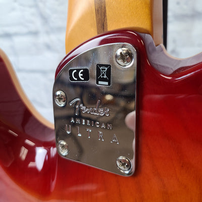 Fender American Ultra Telecaster MN PRB Electric Guitar - Plasma Red Burst