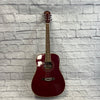 Oscar Schmidt OG1TR Trans Red Folk Acoustic Guitar