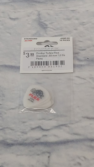 Dunlop Tortex Flex Standard .50 mm 12 Pack Picks