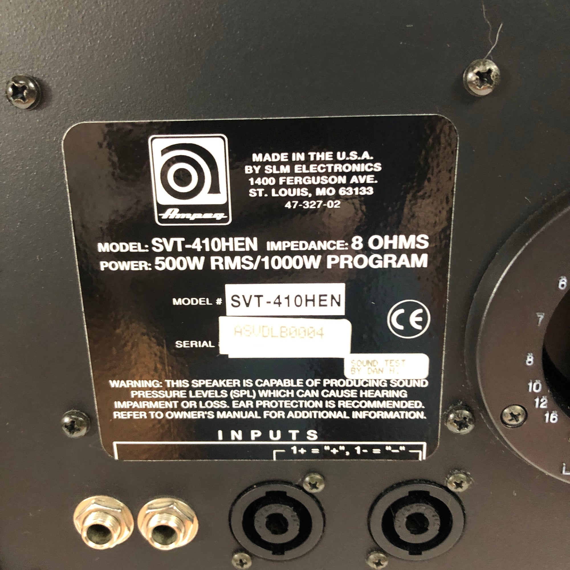 Ampeg SVT-410 HEN 4x10 Cabinet